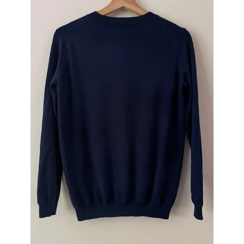 Pure Collection Cashmere Crew Neck Sweater in Navy size 4